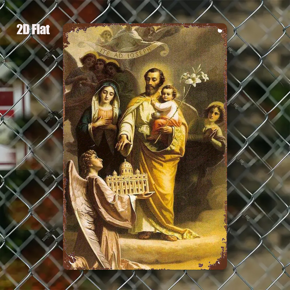 Vintage Collectible Plates - 2D Винтажная металлическая настенная табличка, Религиозная