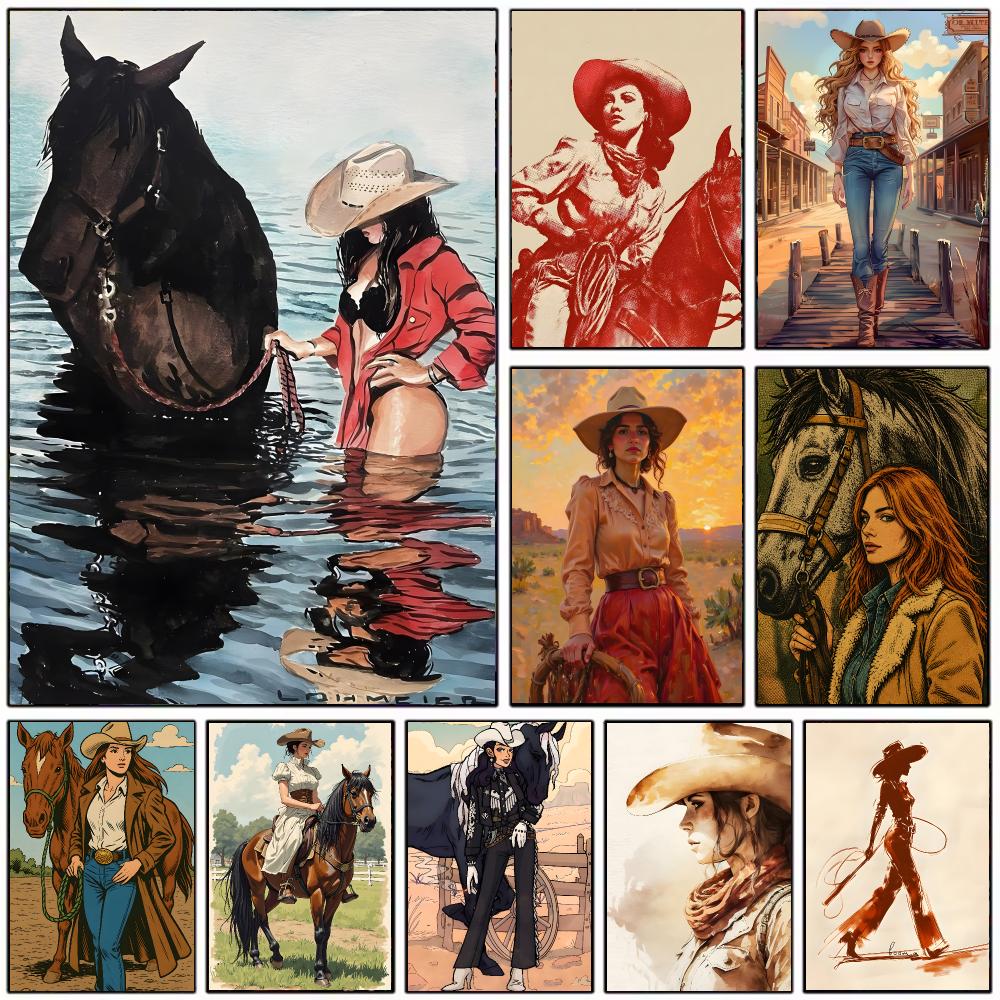 Vintage Collectible Posters - Винтажный постер в стиле «Ковбойша» для