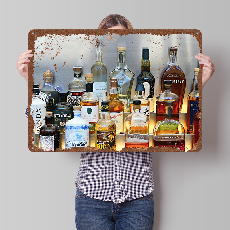 Vintage Collectible Liquor Bottles - Плакат с коллекцией бутылок алкоголя, индивидуальные